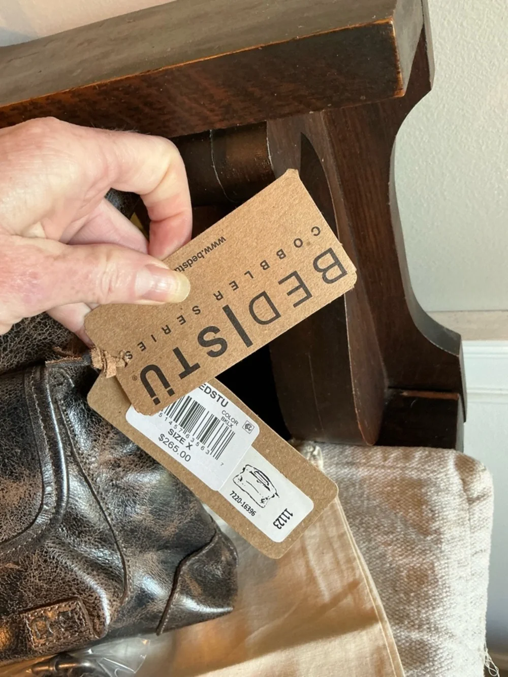 NWT Bed Stu Leather Greenway Handbag Crossbody Bag Black Lux MSRP $265 - Picture 5 of 15